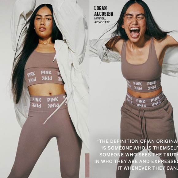 VS Pink Iced Coffee Seamless Sports Bra & Seamless High Waist Leggings - Picture 1 of 13